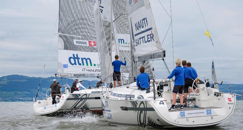 Eric Monnin (left) vs. Emil Kjaer - 22nd Match Race Germany photo copyright Andy Heinrich / MRG taken at  and featuring the Match Racing class