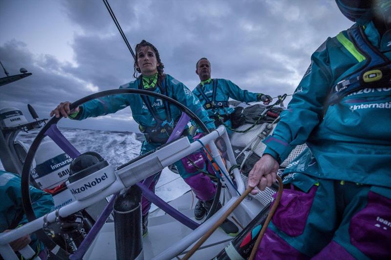 Martine Greal on Team AkzoNobel during the 2017-18 Ocean Race photo copyright James Blake / Ocean Race taken at  and featuring the Match Racing class