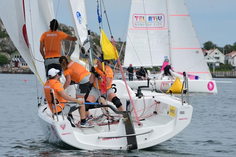 Berntsson Sailing Team trying to catch up to Anna Östling and her team Wings on day 1 of the Midsummer Match Cup  - photo © Tommy Nielsen