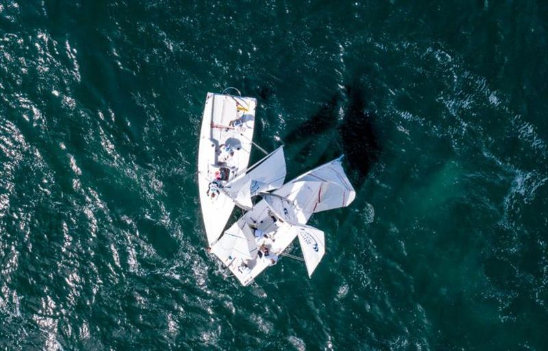 Crash between Ian Williams and Eric Monnin in the first race of the final in Skärhamn - Midsummer Match Cup 2019 - photo © Linus Arvidsson