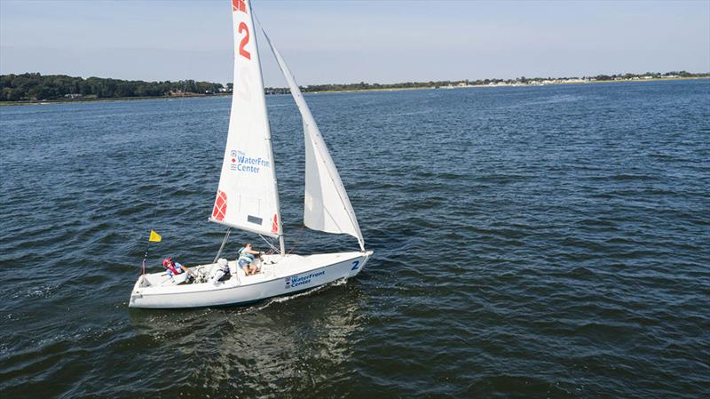 Clagett-Oakcliff winners Sarah Everhart Skeels, Cindy Walker and Spencer Raggio - The Clagett/Oakcliff Match Racing Clinic and Regatta photo copyright Francis George - Oakcliff Sailing taken at Sagamore Yacht Club and featuring the Match Racing class