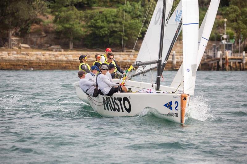 Jordan Stevenson and the Vento Racing team have been working hard to make their way to the top of the leaderboard - Musto International Youth Match Racing photo copyright CYCA / Hamish Hardy taken at Cruising Yacht Club of Australia and featuring the Match Racing class