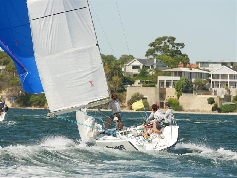 Wind strength increases for Final Series - JESS Match Cup 2020 photo copyright Tom Hodge taken at Royal Freshwater Bay Yacht Club and featuring the Match Racing class