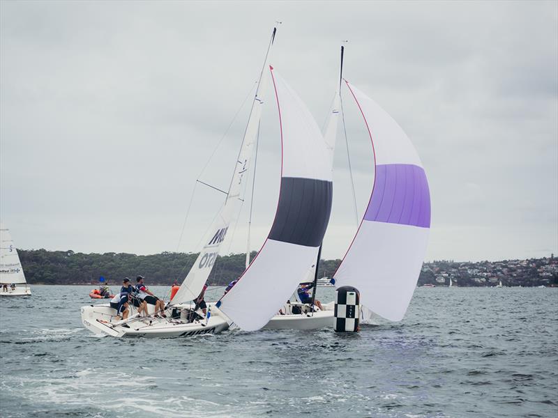 Price and Hodgson battling it out in the Hardy Cup photo copyright Darcie Collington Photography taken at Royal Sydney Yacht Squadron and featuring the Match Racing class