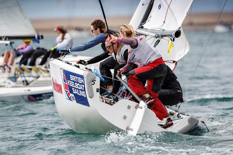 2018 Marlow Ropes Women's Match Racing Championship photo copyright Paul Wyeth / RYA taken at Weymouth & Portland Sailing Academy and featuring the Match Racing class