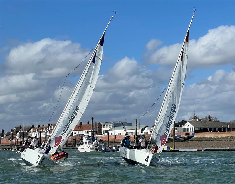 RYA Winter Match Racing Series Round 2 at Burnham photo copyright Richard Moxey taken at Royal Corinthian Yacht Club, Burnham and featuring the Match Racing class