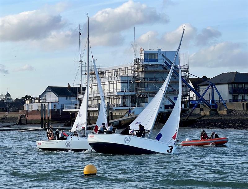 RYA Winter Match Racing Series Round 2 at Burnham photo copyright Richard Moxey taken at Royal Corinthian Yacht Club, Burnham and featuring the Match Racing class