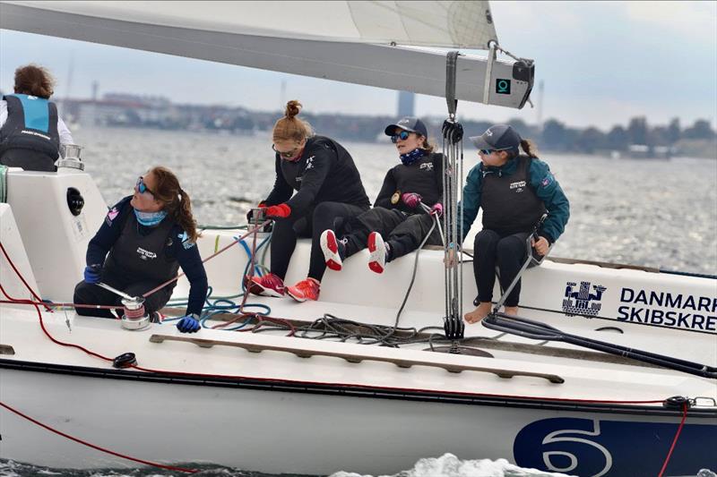 Pauline Courtois (FRA) Match in Pink Normandy Elite Team at 2022 Women's Match Race Denmark - photo © WMRT