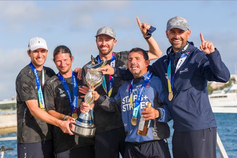 Taylor Canfield (centre) and Stars Stripes Team USA, WMRT Champions 2020 photo copyright World Match Racing Tour taken at Cruising Yacht Club of Australia and featuring the Match Racing class
