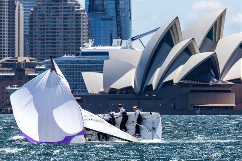Breezy conditions on day 1 of the 2022 World Match Racing Tour Final in Sydney photo copyright WMRT taken at Cruising Yacht Club of Australia and featuring the Match Racing class