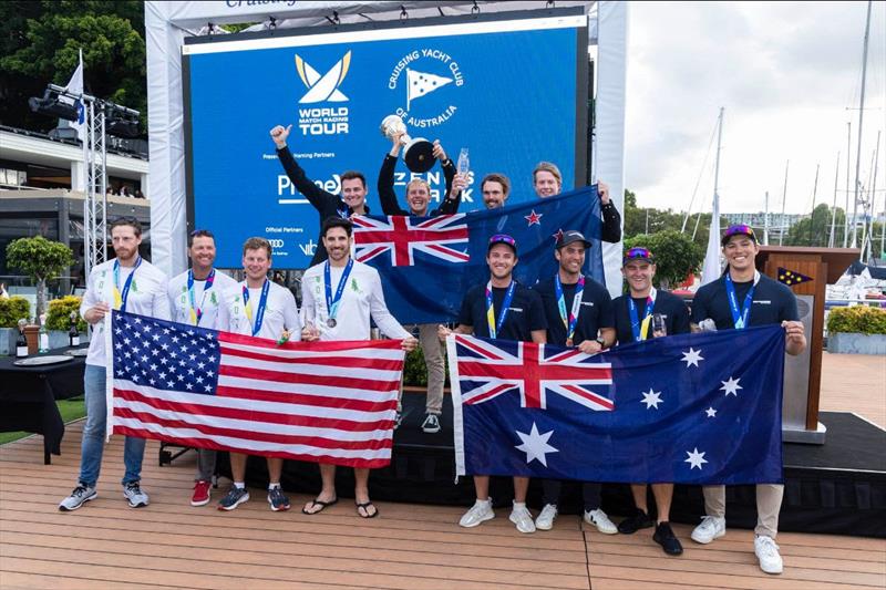 2022 World Match Racing Tour Final in Sydney podium photo copyright Andrea Francolini / WMRT taken at Cruising Yacht Club of Australia and featuring the Match Racing class