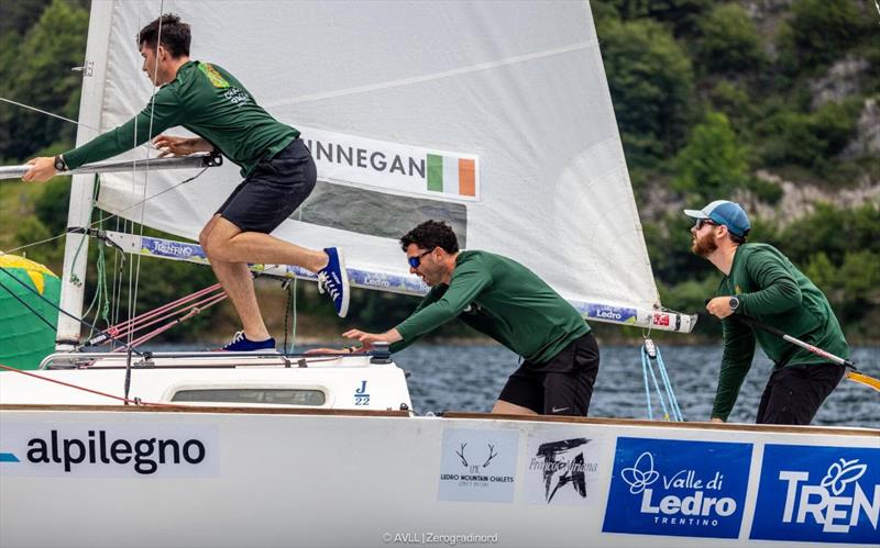 Ruairi Finnegan (IRE) Craic'n Racing at OM International Ledro Match Race photo copyright AVLL | Zerogradinord taken at Vela Lago di Ledro and featuring the Match Racing class