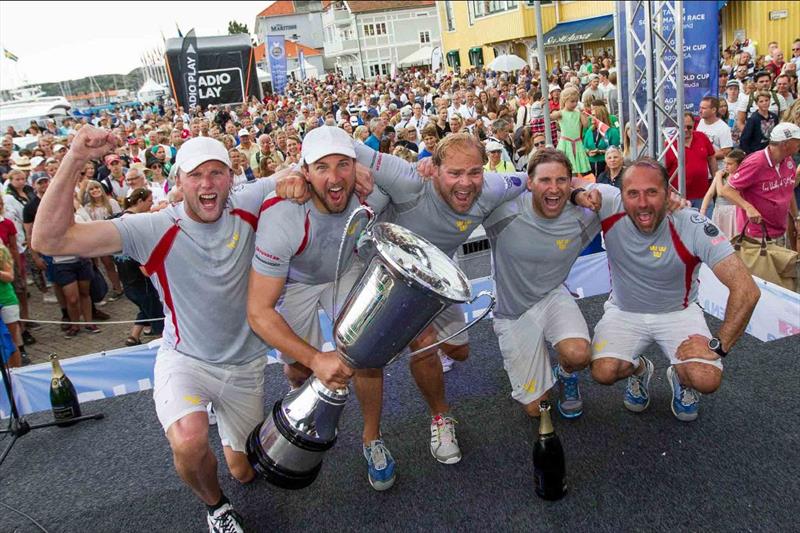 Björn Hansen, Winners of Match Cup Sweden Champion 2014 (l-r) Philip Kai Guhle, Phillip Kai Guhle, Sebastein Well, Mathias Bredin, Gustav Tempelman, Björn Hansen photo copyright Ian Roman / WMRT taken at Royal Gothenburg Yacht Club and featuring the Match Racing class