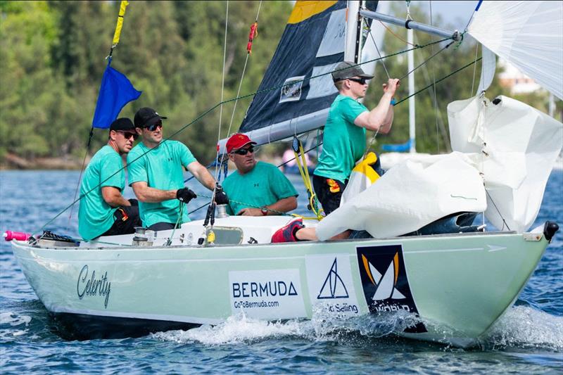 Gavin Brady's True Blue Racing crew in action at the 71st Bermuda Gold Cup photo copyright Ian Roman / WMRT taken at Royal Bermuda Yacht Club and featuring the Match Racing class