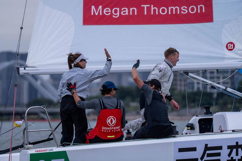Megan Thomson's 2.0 Racing with crew Leo Takahashi, Nicholas Heiner and Niall Malone - 2023 World Match Racing Tour Final, Day 4 photo copyright Ian Roman / WMRT taken at  and featuring the Match Racing class
