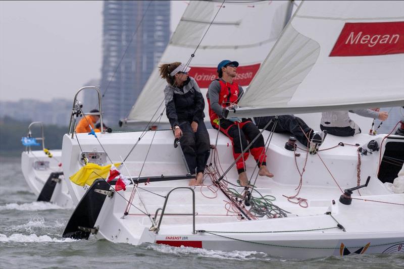 Megan Thomson (NZL) 2.0 Racing (crew  Leo Takahashi, Nicholas Heiner, Niall Malone) - 2023 World Match Racing Tour Final photo copyright Ian Roman / WMRT taken at  and featuring the Match Racing class