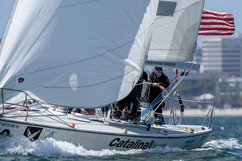 Dave Hood (USA) with crew Nick Blackman, Chris Main, Chris Steele, Steve Natvig, Will Tiller on 59th Congressional Cup Day 1 photo copyright Ian Roman / WMRT taken at Long Beach Yacht Club and featuring the Match Racing class