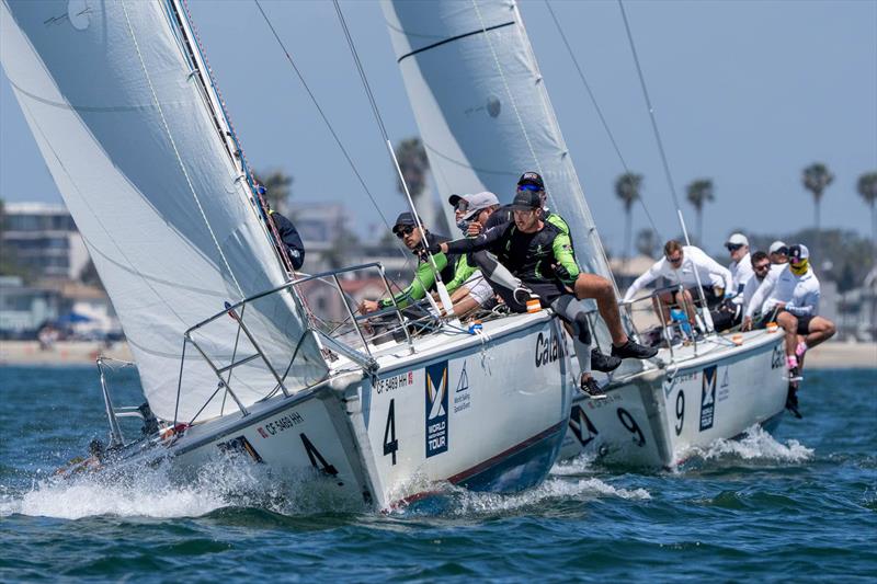 Poole and Williams head to head in the final of the 59th Congressional Cup photo copyright Ian Roman / WMRT taken at Long Beach Yacht Club and featuring the Match Racing class