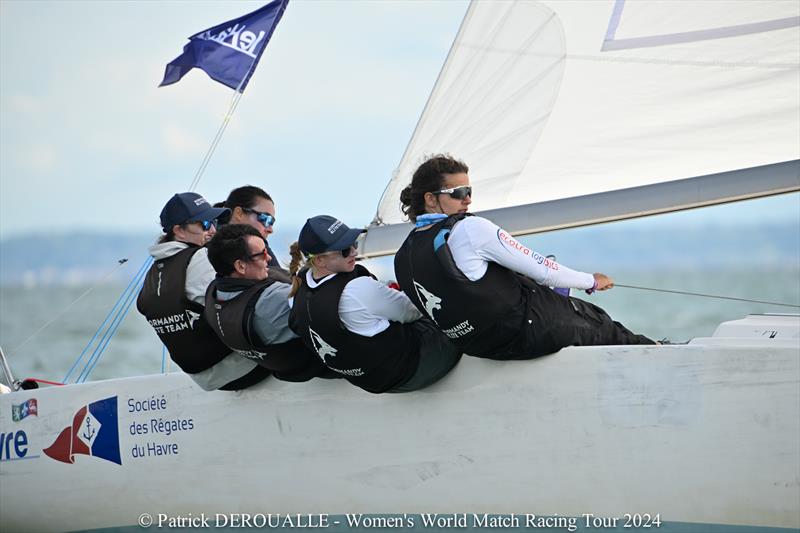 Normandy Match Cup Day 2: Pauline Courtois and the Match in Pink – Normandy Elite team photo copyright Patrick Deroualle taken at Société des Regates du Havre and featuring the Match Racing class