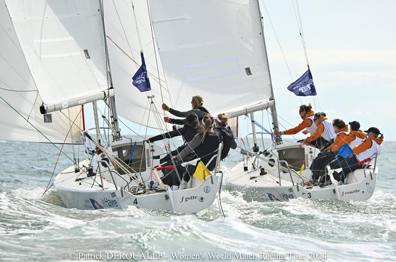 Normandy Match Cup Day 2: MeganThomson, 2.0 Racing, NZL (left) in a close match against Julia Aartsen, Team Out of the Box, NED - photo © Patrick Deroualle