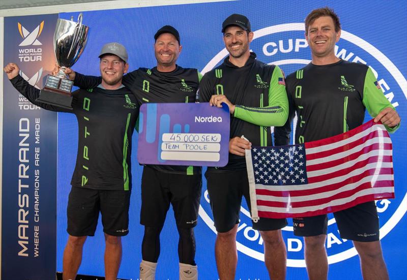 Riptide Racing (l-r) Joachim Achenbrenner, Mal Parker, Chris Poole - skipper, Luke Payne win the GKSS Match Cup Sweden - photo © Anders Dahlberg