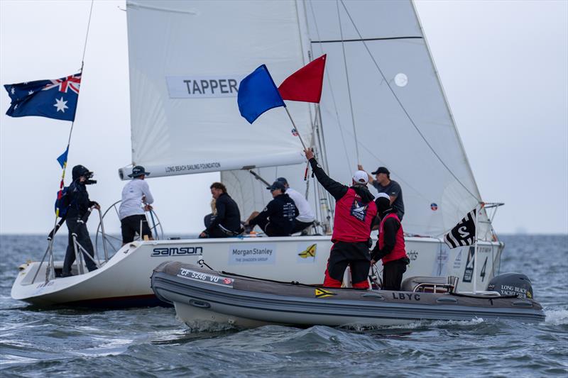 Australia's Cole Tapper, CYCA Youth Sailing Academy, with crew Jack Frewin, Max Brennan, Hamish Vass, Nathan Gulliksen, and George Richardson on day 4 of the 60th Congressional Cup - photo © Ian Roman / WMRT