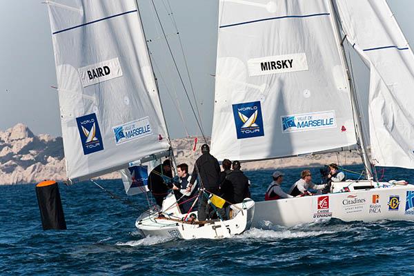 ED Baird helming on the WMRT - Marseille International Match Race 2009 (World Match racing Tour 2009) - Racing day 2 - Round Robin 3 / 03 / 2009 - Marseille (FRA) - photo © Gilles Martin-Raget