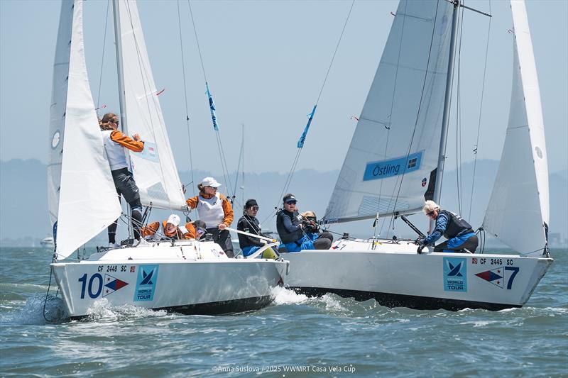 Julia Aartsen/ Team Out of the Box in a start sequence with Anna Östling/ Team Wings  - 2025 Casa Vela Cup photo copyright Anna Suslova / WWMT taken at  and featuring the Match Racing class