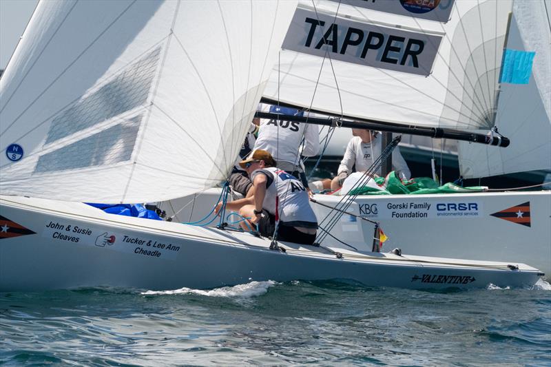 Skipper Cole Tapper (AUS) with crew Jack Frewin and Hamish Vass  - 58th Governor's Cup International Youth Match Racing Championship Day 4 - photo © Tom Walker