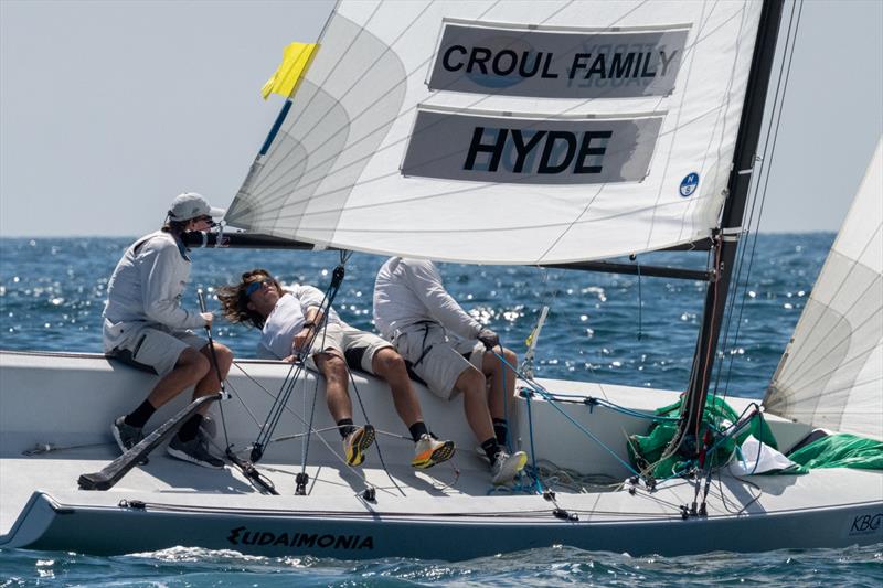 Skipper Josh Hyde (NZL) with crew Zach Fong and Nick Drummond - 58th Governor's Cup International Youth Match Racing Championship Day 4 - photo © Tom Walker