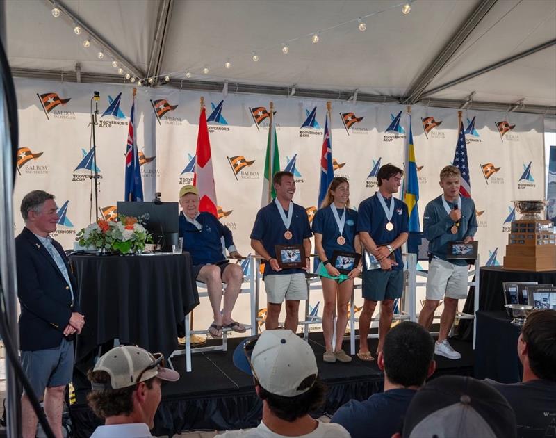 Third Place: Skipper Morgan Pinckney (USA) with crew Cam Spriggs, Kelly Holthus and Alice Schmidt - 58th Governor's Cup International Youth Match Racing Championship - photo © Tom Walker