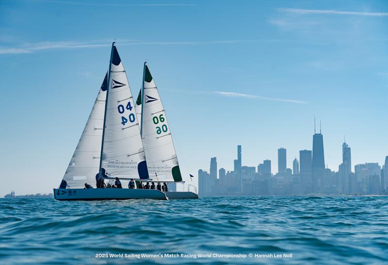 2025 World Sailing Women's Match Racing World Championship Day 1 photo copyright Hannah Lee Noll taken at Chicago Yacht Club and featuring the Match Racing class