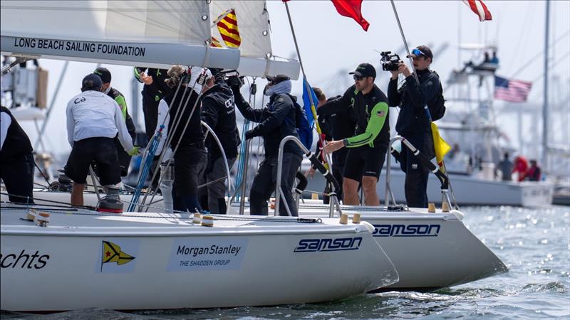The 1080 Media TV team on board live in the final of the Congressional Cup Regatta 2025 photo copyright Ian Roman / WMRT taken at  and featuring the Match Racing class