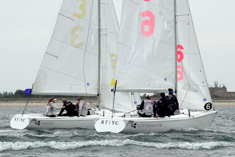 Grand Final of the RYA National Match Racing Championship photo copyright Nigel Vick taken at Queen Mary Sailing Club and featuring the Match Racing class
