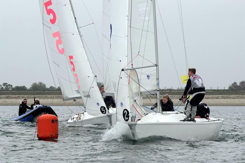 Grand Final of the RYA National Match Racing Championship photo copyright Nigel Vick taken at Queen Mary Sailing Club and featuring the Match Racing class