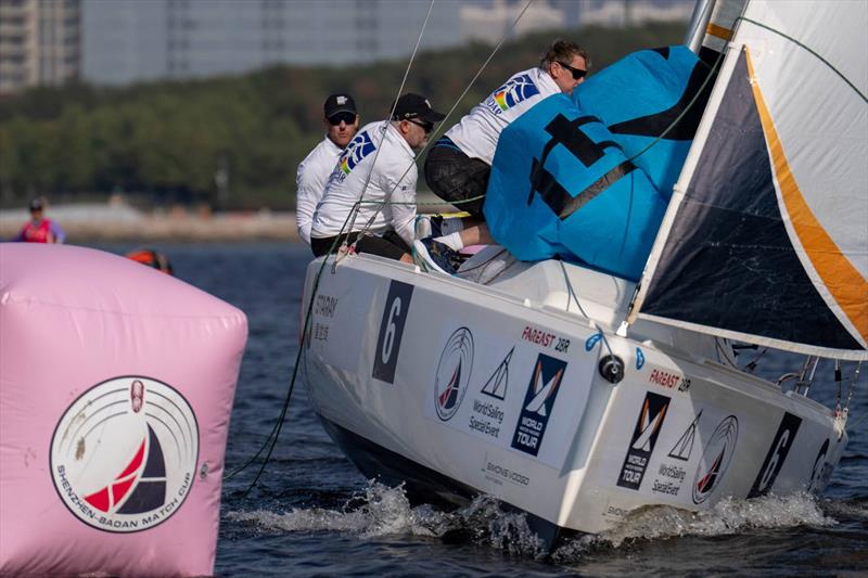 Ian Williams/GBR – Pindar by Manuport Logistics through to the quarter-finals - 2025 World Match Racing Tour Final in Shenzhen, Day 2 - photo © Ian Roman / WMRT