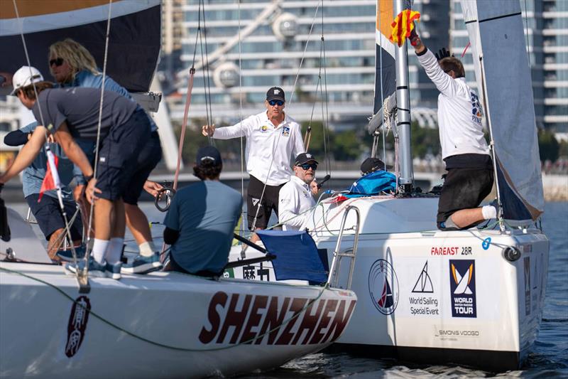 an Williams, GBR – Pindar by Manuport Logistics – crew Gerard Mitchell, Richard Sydenham, Jon Gundersen - 2025 World Match Racing Tour Final in Shenzhen, Day 4 - photo © Ian Roman / WMRT