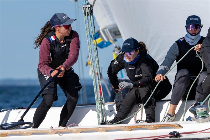 Defending Women's Match Racing Champions Pauline Courtois and the Match in Pink Normandy Elite team narrowly miss out on the final at the KDY Women's Match Race 2026 photo copyright Ian Roman / WMRT taken at Royal Danish Yacht Club and featuring the Match Racing class