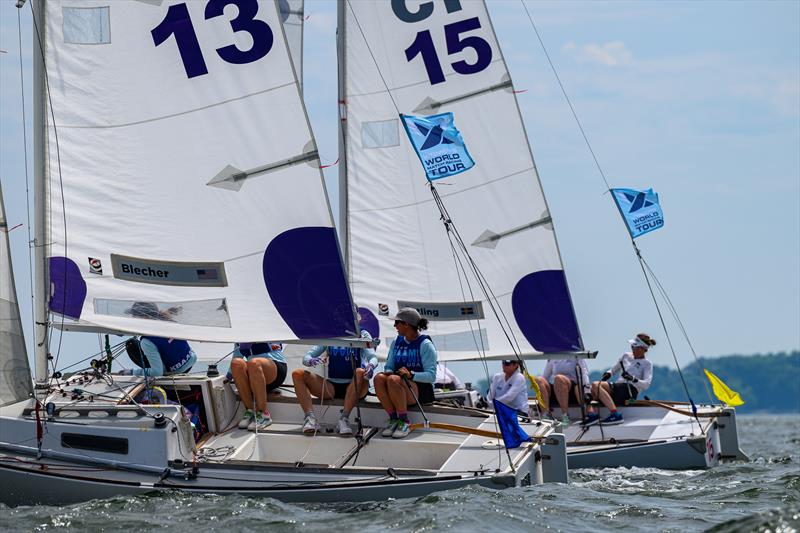 Aliie Blecher/USA and Anna Östling/SWE in the final of the Santa Maria Cup, Stage 2 of the 2026 Women's World Match Racing Tour - photo © Ted Morgan