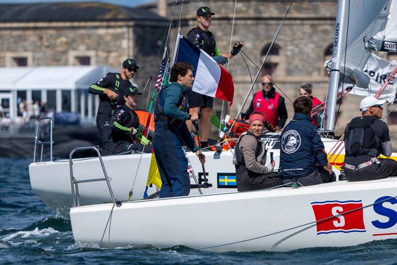 Chris Poole (USA) v Ange Delerce (FRA) - GKSS Match Cup Sweden and Nordea Women's Trophy at Marstrand, Sweden Day 4 - photo © Ian Roman / WMRT