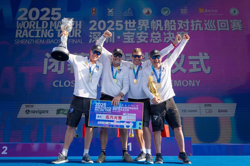 Defending World Match Racing Tour Champions Ian Williams (GBR) pictured left with crew Gerry Mitchell, Richard Sydenham and Jon Gunderson - photo © Ian Roman / WMRT