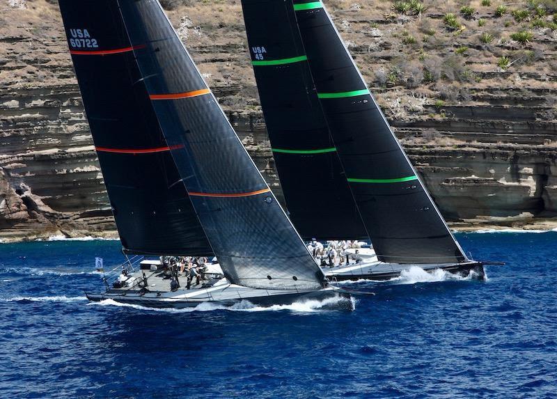 Proteus, winner of the 2016 RORC Caribbean 600 and Hap Fauth's Bella Mente at the start of the RORC Caribbean 600 - photo © RORC / Tim Wright