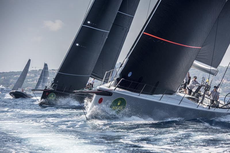 Caol Ila R and Jethou on day 3 of the 2017 Giraglia Rolex Cup in Saint-Tropez photo copyright Rolex / Kurt Arrig taken at Société Nautique de Saint-Tropez and featuring the Maxi 72 Class class