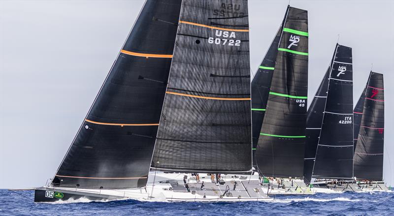 Strong Maxi 72 line-up on day 3 of the Maxi Yacht Rolex Cup at Porto Cervo photo copyright Rolex / Carlo Borlenghi taken at Yacht Club Costa Smeralda and featuring the Maxi 72 Class class
