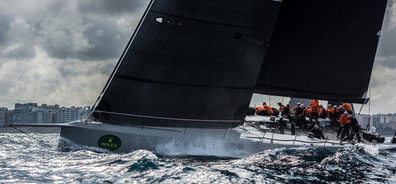 Dieter Schön's Maxi72 Momo at the start of the 2017 Rolex Middle Sea Race photo copyright Rolex / Kurt Arrigo taken at Royal Malta Yacht Club and featuring the Maxi 72 Class class