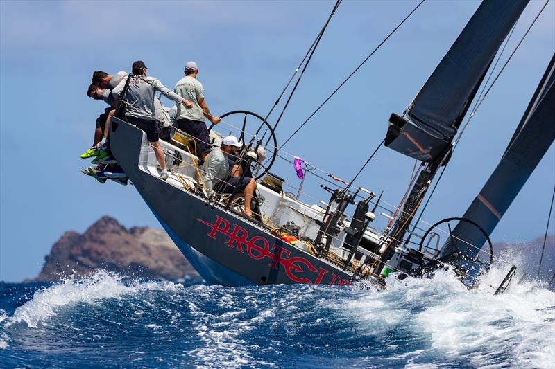 George Sakellaris' Maxi 72 Proteus on day 1 at Les Voiles de Saint Barth Richard Mille photo copyright Christophe Jouany taken at Saint Barth Yacht Club and featuring the Maxi 72 Class class