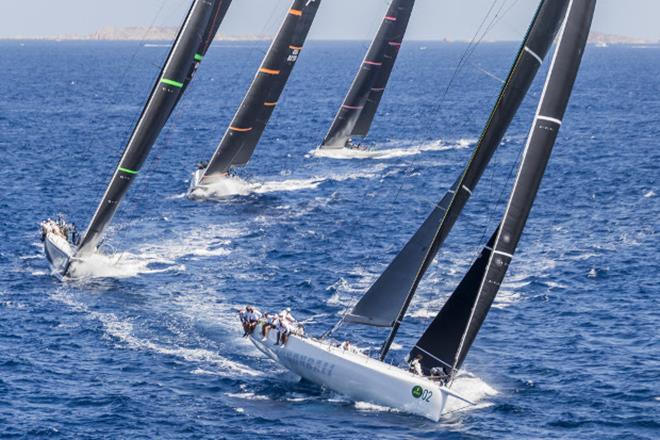 Cannonball leads the way at the 2017 Maxi Yacht Rolex Cup photo copyright Carlo Borlenghi / Rolex taken at Yacht Club Capri and featuring the Maxi 72 Class class