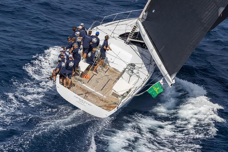 Peter Dubens' Frers 60 Spectre finally come out on top today in the faster Mini Maxi class - Maxi Yacht Rolex Cup 2018 photo copyright Rolex / Studio Borlenghi taken at Yacht Club Costa Smeralda and featuring the Maxi 72 Class class