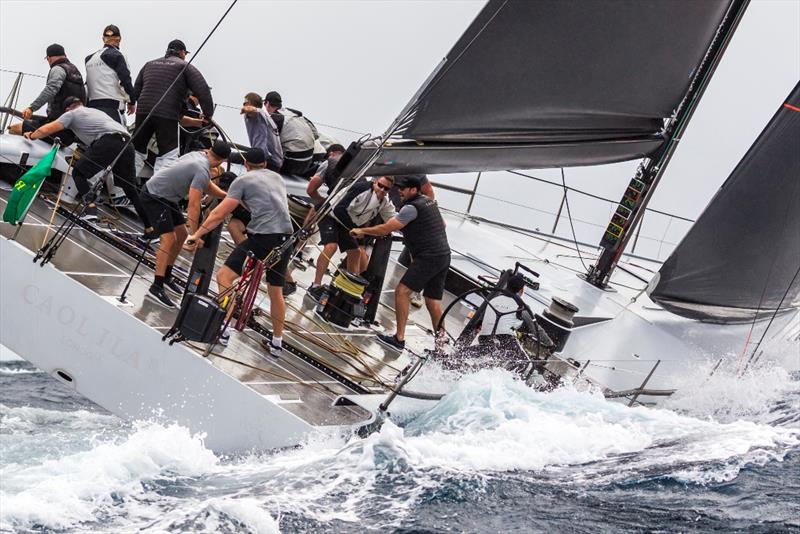 Alex Schaerer's Maxi 72 Caol Ila R was ahead until the wind died today. - 2019 Rolex Giraglia - photo © IMA / Studio Borlenghi