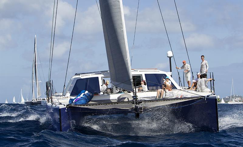 Gunboats on day 1 of the 34th St. Maarten Heineken Regatta photo copyright Richard Langdon / Ocean Images taken at Sint Maarten Yacht Club and featuring the Maxi Cat class